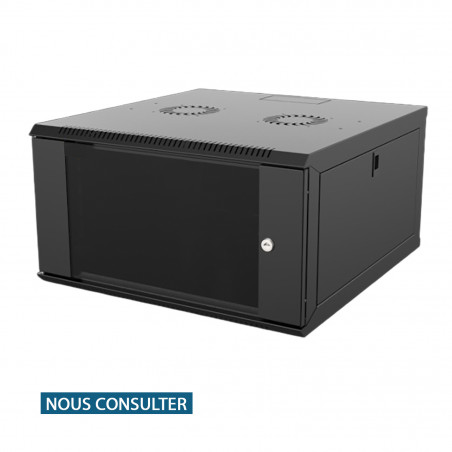 Coffret réseau mural 19" 6U profondeur 600 - Noir