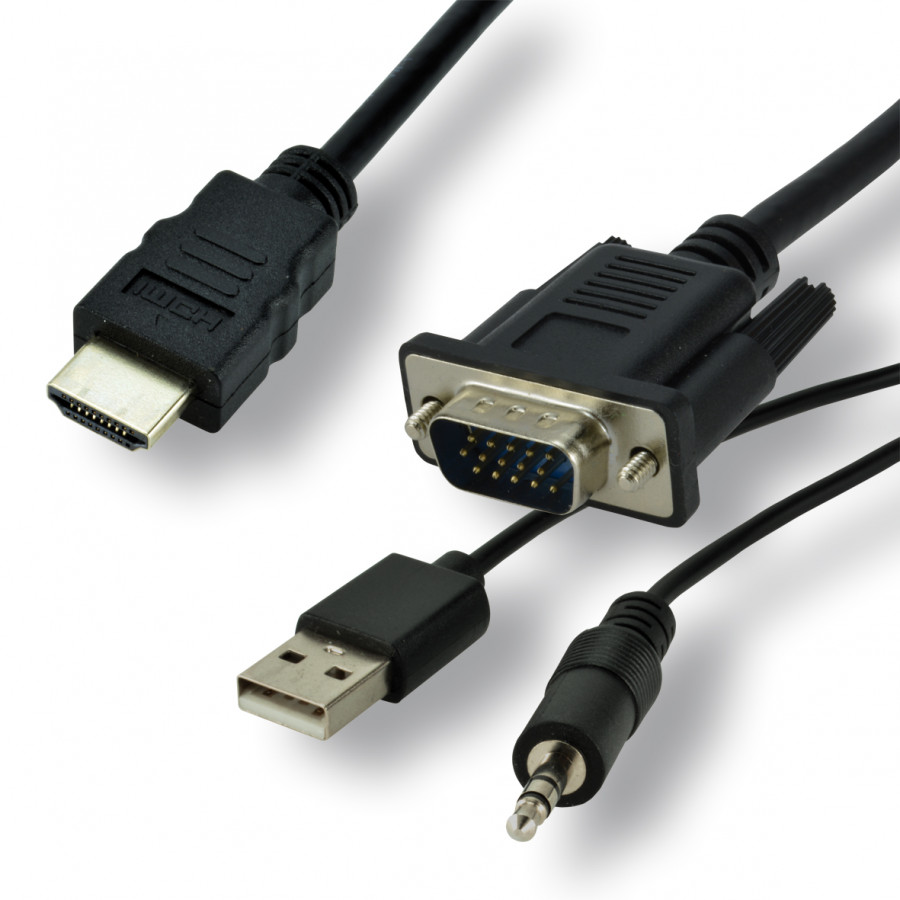 Câble VGA mâle vers HDMI mâle - 1,5m Longueur Câble 1.5 m