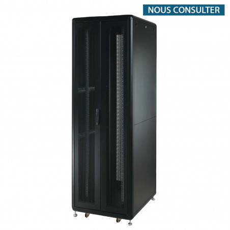 Baie serveur 19’’ 46U L.800 P.1000  2 Portes avant perforées - 2 Portes arrière métal - Noir