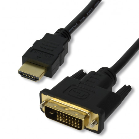 Câble HDMI mâle (19 pts) / DVI-D mâle
