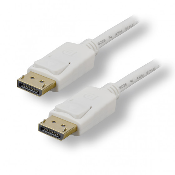 Câble DisplayPort 1.2 mâle / mâle, 2 m, Blanc