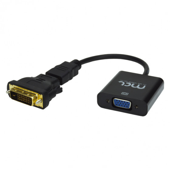 Convertisseur en câble HDMI vers VGA avec adaptateur DVI-D vers HDMI