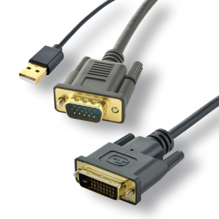 Câble actif VGA mâle / DVI-D mâle - 1.5m