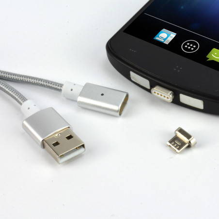 Câble USB avec 2 embouts magnétiques Micro USB - 1m