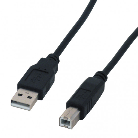 Câble compatible USB 2.0 type A / B mâle - Noir