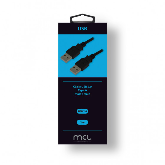 Câble USB 2.0 type A / A mâle - 2m ColorBox