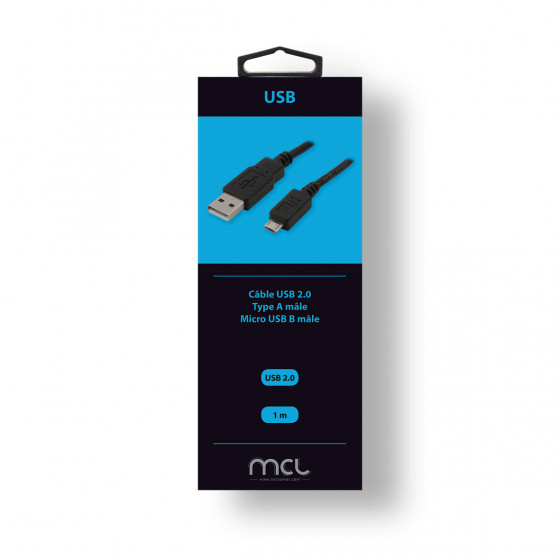 Câble USB 2.0 type A mâle / micro USB B mâle - 1m ColorBox