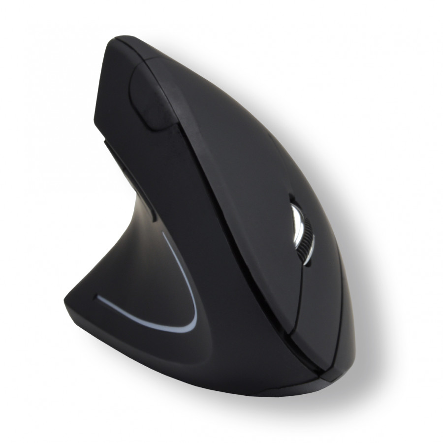 Souris ergonomique sans fil pour gaucher 1600 DPI - Noire ColorBox