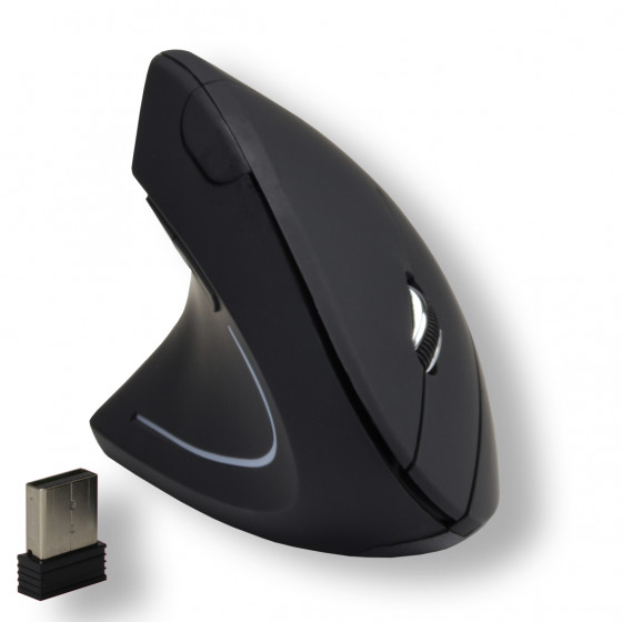 Souris sans fil plate - 4 boutons - Résol. 800 à 1600 Dpi - Nano USB - Noir  - Trademos