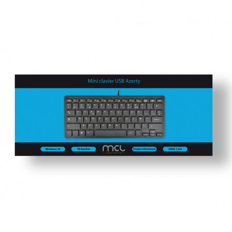 Mini clavier USB filaire Azerty - Noir